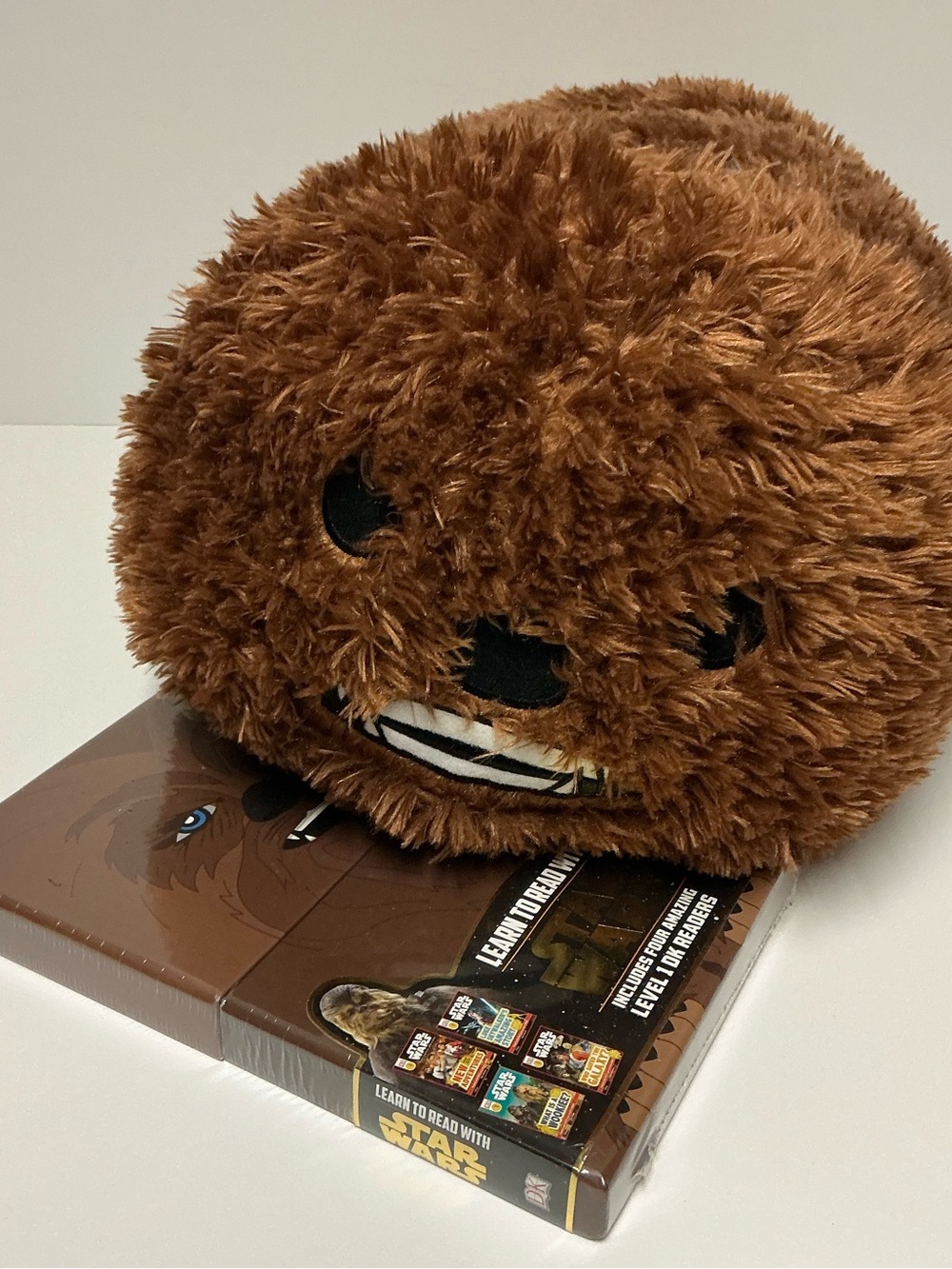 Plush Chewbacca Furry Brown Character Pillow with NEW Set of Books